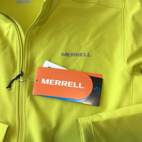 NWT Merrell Jacket Full Zip Softshell Yellow-Green Men's Medium - Picture 3 of 14